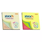 STICK N Öntapadó jegyzettömb, 76x76 mm, 100 lap, STICK N, pasztell színek