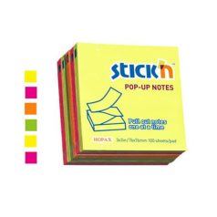   STICK N Öntapadó jegyzettömb csomag, "Z", 76x76 mm, 6x100 lap, STICK N, neon színek