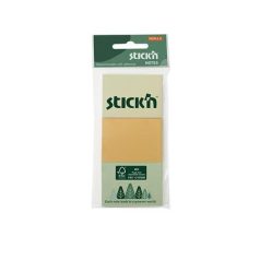   STICK N Öntapadó jegyzettömb, 38x51 mm, 3x100 lap, STICK N, pasztell színek