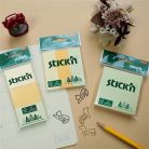 STICK N Öntapadó jegyzettömb, 38x51 mm, 3x100 lap, STICK N, pasztell színek
