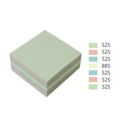   STICK N Öntapadó kockatömb, 76x76mm, 400 lap, STICK N, erdő színei pasztell mix