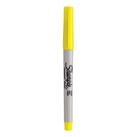 SHARPIE Alkoholos marker, 0,5 mm, kúpos, SHARPIE "Ultra Fine Point", sárga