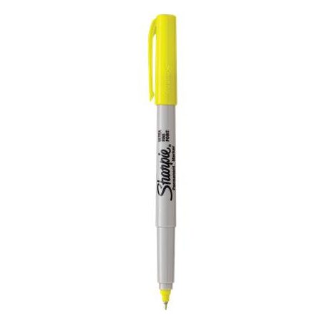SHARPIE Alkoholos marker, 0,5 mm, kúpos, SHARPIE "Ultra Fine Point", sárga