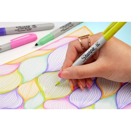 SHARPIE Alkoholos marker, 0,5 mm, kúpos, SHARPIE "Ultra Fine Point", sárga