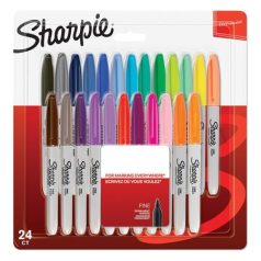   SHARPIE Alkoholos marker készlet, 1 mm, kúpos, SHARPIE "Fine Point", 24 különböző szín