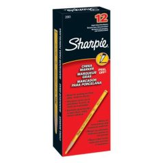   SHARPIE Jelölőceruza, 2,0 mm, SHARPIE "Peel-Off China marker", sárga