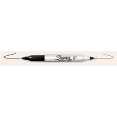   SHARPIE Alkoholos marker, kúpos, kétvégű, SHARPIE "Twin Tip", fekete
