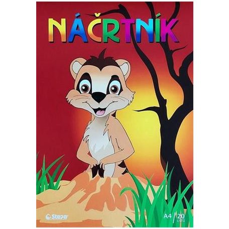 STEPA Vázlatfüzet, A4,  80 g, 20 lap, STEPA, fehér