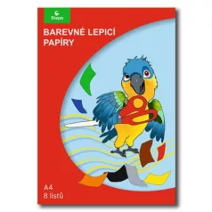   STEPA Színes papír, A4 , öntapadó, 8 lap, STEPA, vegyes színek