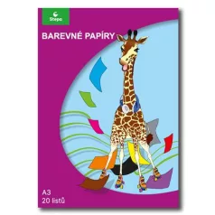   STEPA Színes papír,  A3, 80g, 10x2 lap  STEPA, vegyes színek