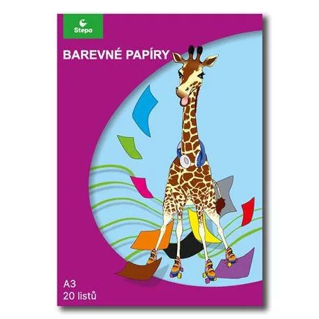 STEPA Színes papír,  A3, 80g, 10x2 lap  STEPA, vegyes színek