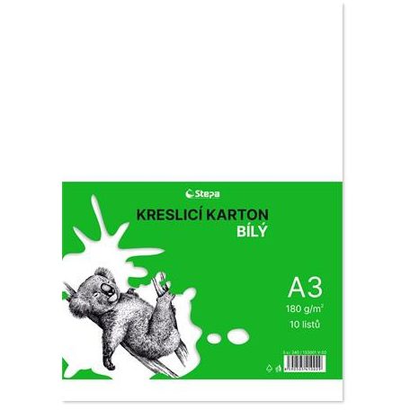 STEPA Rajzlap A3, 180g, 10 lap, STEPA, fehér