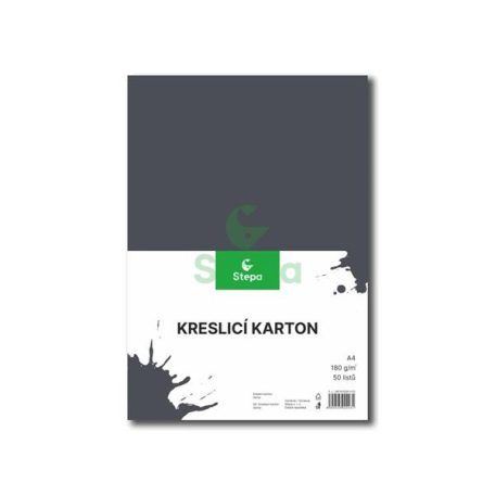STEPA Rajzlap, A4, 180g, 50 lap, STEPA, fekete