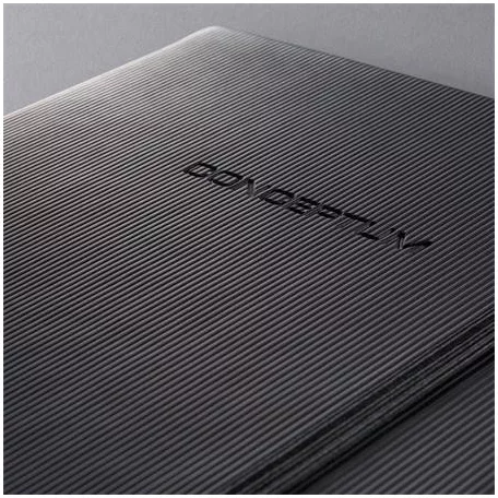 SIGEL Jegyzetfüzet, exkluzív, A4, kockás, 97 lap, keményfedeles, SIGEL "Conceptum", fekete