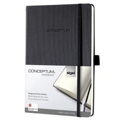   SIGEL Jegyzetfüzet, exkluzív, A5, sima, 97 lap, keményfedeles, SIGEL "Conceptum", fekete