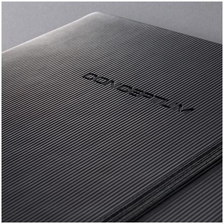 SIGEL Jegyzetfüzet, exkluzív, A5, kockás, 97 lap, keményfedeles, SIGEL "Conceptum", fekete