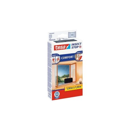 TESA Szúnyogháló, ablakra, tépőzáras, 1,3 x 1,3 m,  TESA® "Comfort", fekete