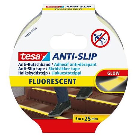 TESA Csúszásgátló szalag, 25 mm x 5 m, TESA "Anti-Slip", fluoreszkáló