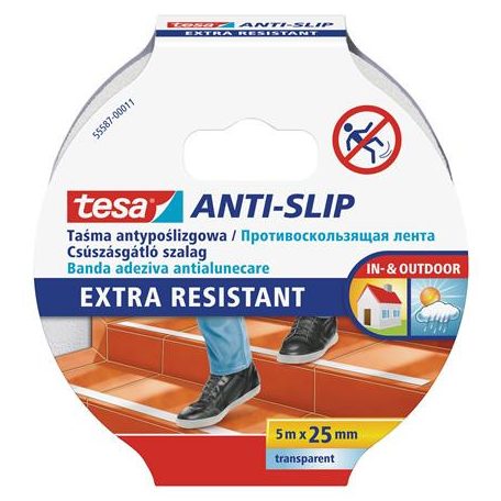 TESA Csúszásgátló szalag, 25 mm x 5 m, TESA "Anti-slip", átlátszó