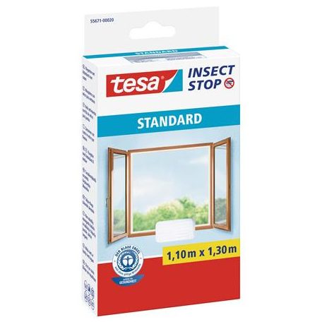 TESA Szúnyogháló, ablakra, tépőzáras, 1,1 x 1,3 m, TESA, fehér
