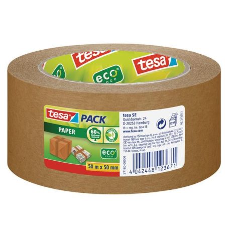 TESA Csomagolószalag, papír, 50 mm x 50 m, TESA "tesapack® 57180" barna