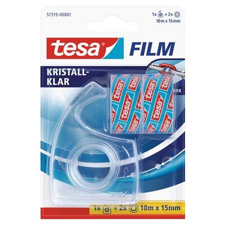 TESA Ragasztószalag-adagoló, kézi, 2 db TESA "tesafilm®" 15mm x 10 m ragasztószalag, átlátszó