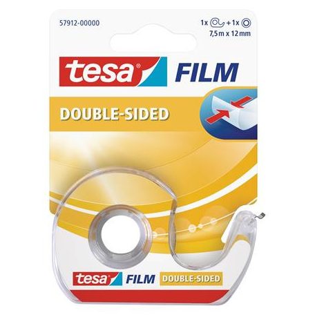 TESA Ragasztószalag, kétoldalas, adagolón, 12 mm x 7,5 m, TESA "tesafilm®"