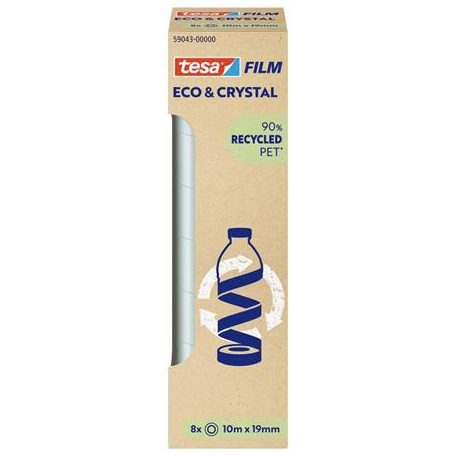 TESA Ragasztószalag, 8 db 19 mm x 10 m, TESA "Eco&Crystal", átlátszó