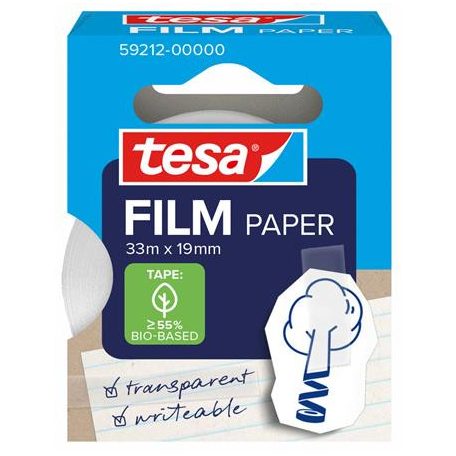 TESA Ragasztószalag, írható, papír, 19 mm x 33 m, TESA "tesafilm®", átlátszó