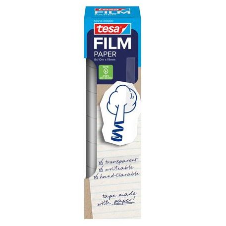 TESA Ragasztószalag, írható, papír, 19 mm x 10 m, TESA "tesafilm®", átlátszó