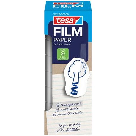 TESA Ragasztószalag, írható, papír, 19 mm x 33 m, TESA "tesafilm®", átlátszó