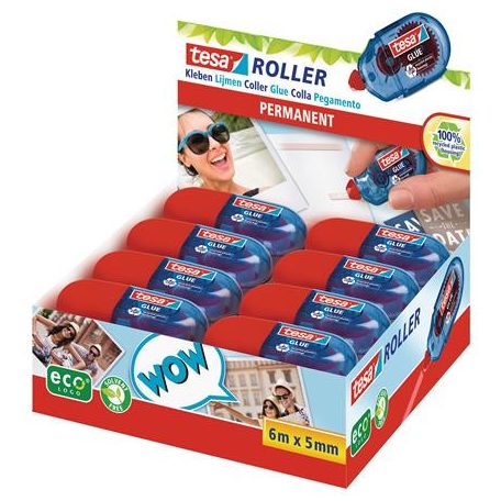 TESA Ragasztóroller, mini, eldobható, 5 mm x 6 m, TESA "ecoLogo®"