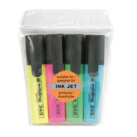 EDDING Szövegkiemelő készlet, 2-5 mm, EDDING "345", 4 külnböző szín