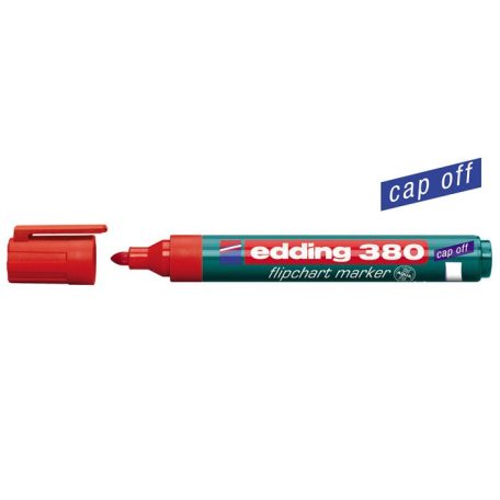 EDDING Flipchart marker, 1,5-3 mm, kúpos, EDDING "380", piros