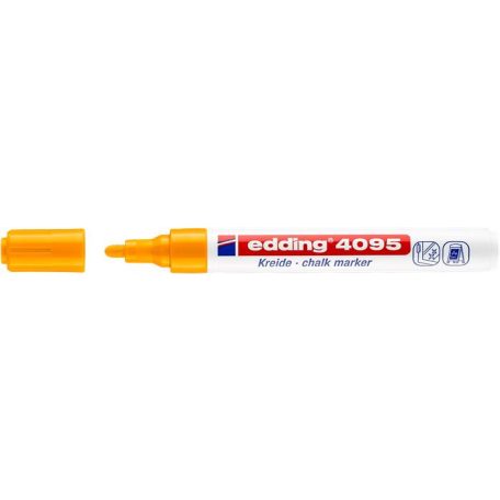 EDDING Krétamarker, 2-3 mm, kúpos, EDDING "4095", neon narancssárga