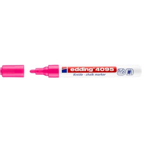EDDING Krétamarker, 2-3 mm, vágott, EDDING "4095", neon rózsaszín