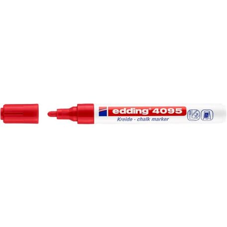 EDDING Krétamarker, 2-3 mm, kúpos, EDDING "4095", piros