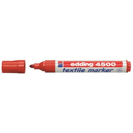 EDDING Textilmarker, 2-3 mm, kúpos, EDDING "4500", piros