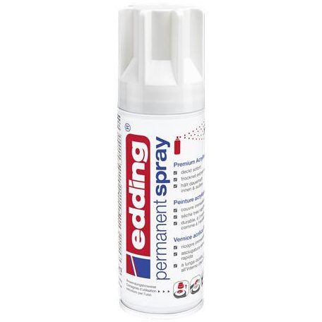 EDDING Akrilfesték spray, 200 ml, EDDING "5200", fényes fehér