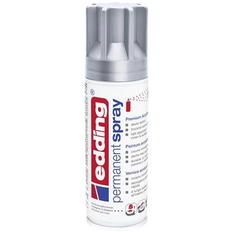 EDDING Akrilfesték spray, 200 ml, EDDING "5200", matt ezüst