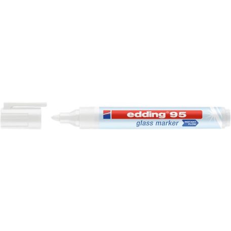 EDDING Üvegtábla marker, 1,5-3 mm, kúpos, EDDING "95", fehér