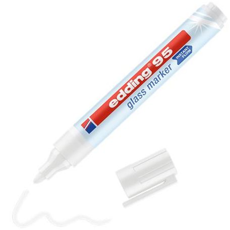 EDDING Üvegtábla marker, 1,5-3 mm, kúpos, EDDING, fehér