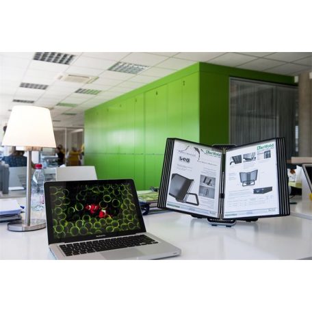 DJOIS Bemutatótábla tartó, asztali, A4, 10 db bemutatótáblával, DJOIS "Veo", ezüst-fekete