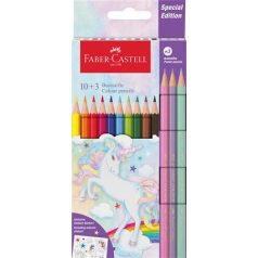   FABER-CASTELL Színes ceruza készlet, hatszögletű, FABER-CASTELL"Unikornis" 10+3 különböző szín