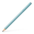 FABER-CASTELL Grafitceruza, B, háromszögletű, FABER-CASTELL "Sparkle Jumbo",  metál óceánkék