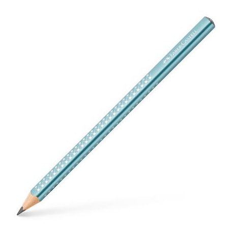 FABER-CASTELL Grafitceruza, B, háromszögletű, FABER-CASTELL "Sparkle Jumbo",  metál óceánkék