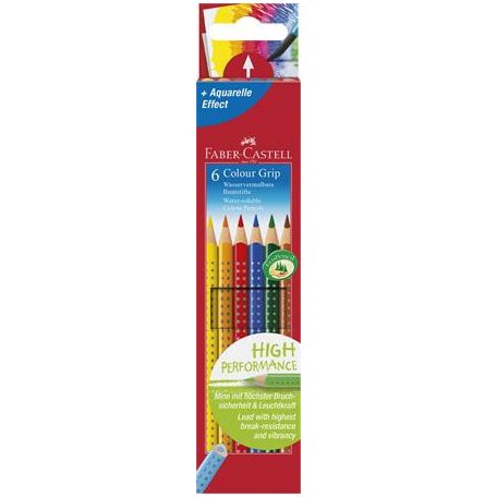 FABER-CASTELL Színes ceruza készlet, háromszögletű, FABER-CASTELL "Grip 2001", 6 különböző szín