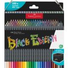 FABER-CASTELL Színes ceruza készlet, háromszögletű, FABER-CASTELL "Black Edition",  100 különböző szín