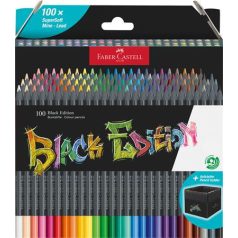   FABER-CASTELL Színes ceruza készlet, háromszögletű, FABER-CASTELL "Black Edition",  100 különböző szín