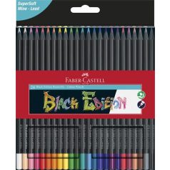   FABER-CASTELL Színes ceruza készlet, háromszögletű, FABER-CASTELL "Black Edition",  24 különböző szín